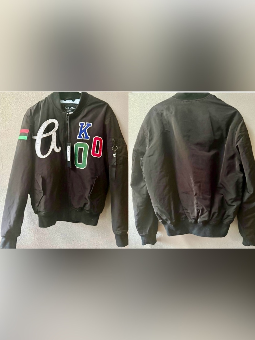 AKOO Black Bomber Chips Jacket Mens M MSRP $155~NWT